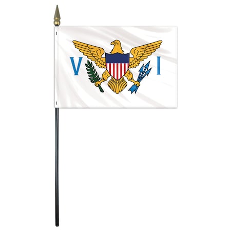 Virgin Islands Stick Flag 4x6 E Gloss